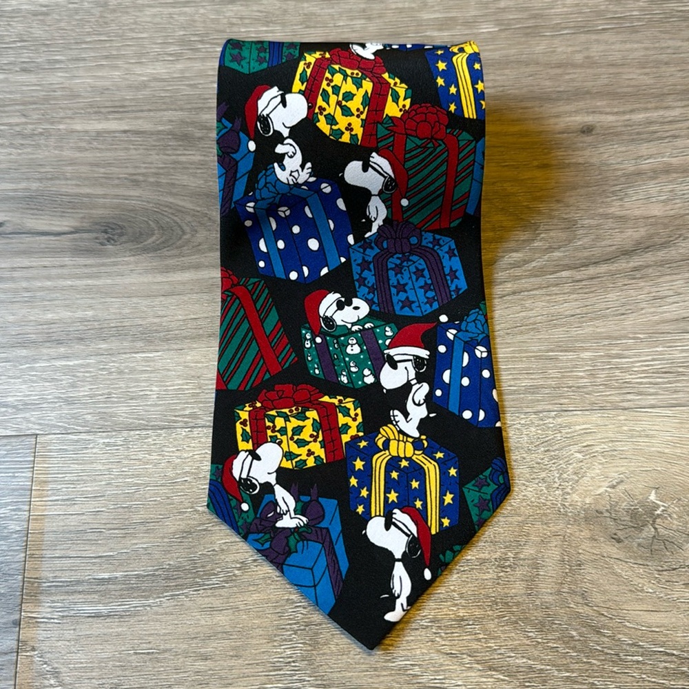 Vintage Christmas Snoopy Necktie / 90s / Peanuts
